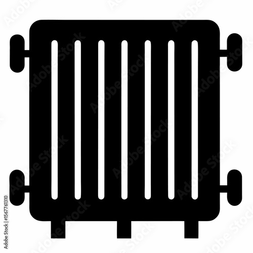 Classic heating equipment design for winter or home comfort vector icon on white background.