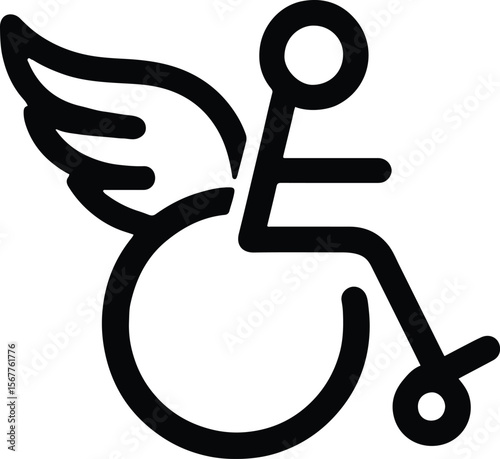 Wheelchair with Wings Logo ? Disability Support Theme.eps