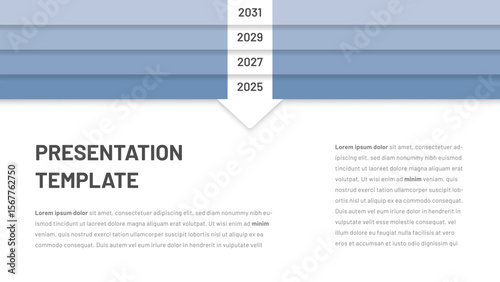 Slide timeline for a presentation or website. A time chart consisting of 5 intervals. Modern design