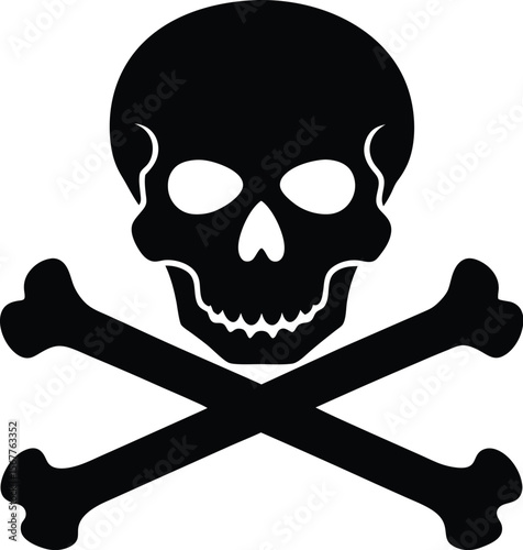 Spooky skull and crossbones halloween silhouette for festive decorations