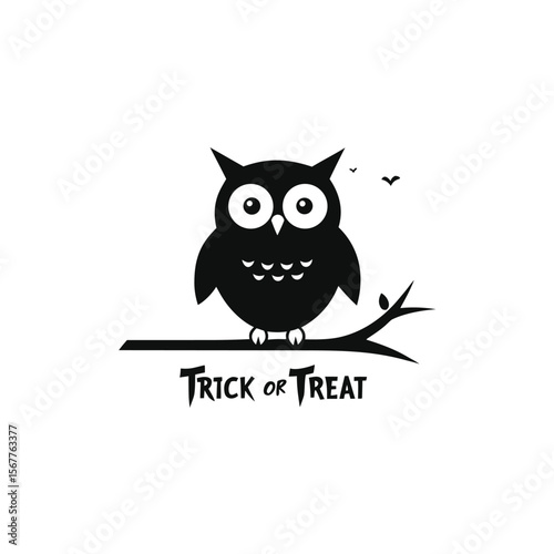 Three owls Set of halloween illustrations happy halloween banners trick or treat 
