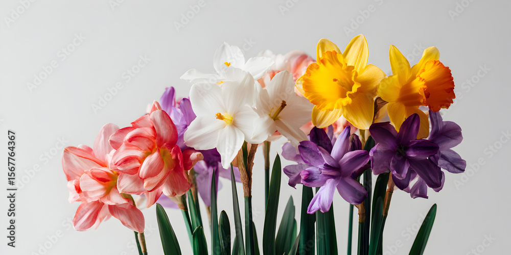 Naklejka premium colorful spring flowers