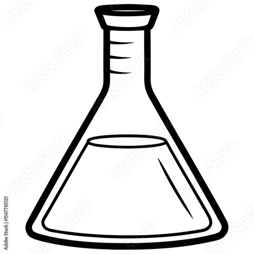 Erlenmeyer flask line art vector