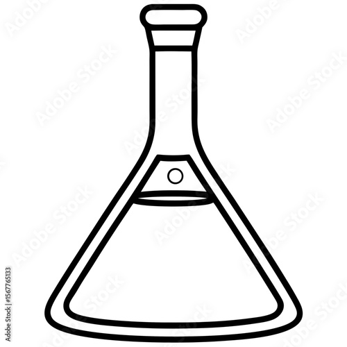 Erlenmeyer flask line art vector