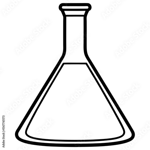 Erlenmeyer flask line art vector
