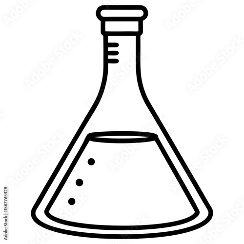 Erlenmeyer flask line art vector