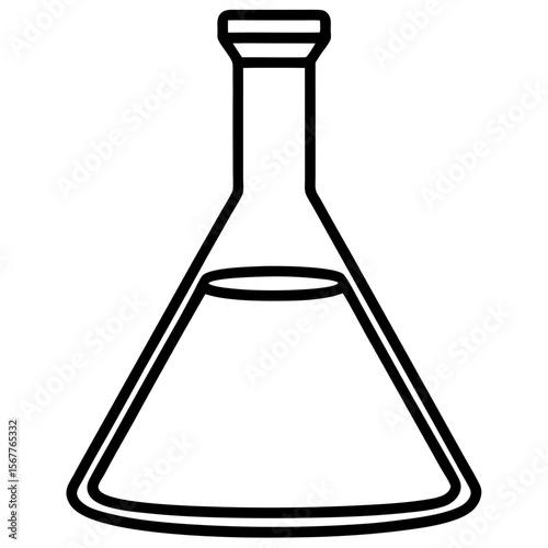 Erlenmeyer flask line art vector