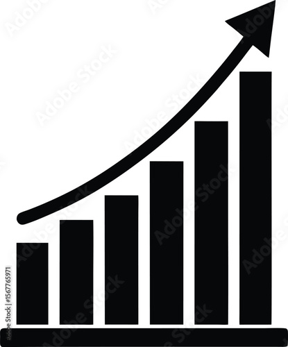 graph with rising trend icon silhouette on white b (1).eps