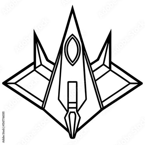 F-22 Raptor line art vector