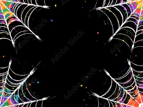stretched torn spider web in grunge style
