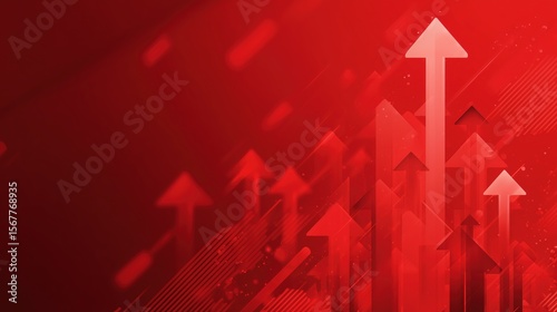 Wallpaper Mural Dynamic Red Growth Background with Rising Arrows: Digital Wealth Trend Illustration for FinTech Presentations and UI Design
 Torontodigital.ca