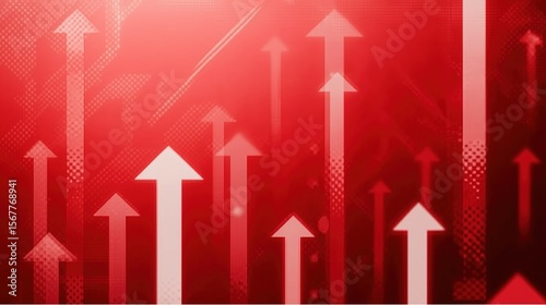 Wallpaper Mural Dynamic Red Growth Background with Rising Arrows: Digital Wealth Trend Illustration for FinTech Presentations and UI Design
 Torontodigital.ca