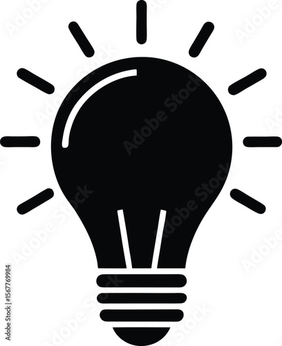 light bulb  idea  icon silhouette on white backgro (2).eps