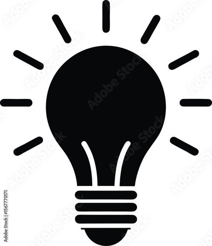 light bulb  idea  icon silhouette on white backgro.eps