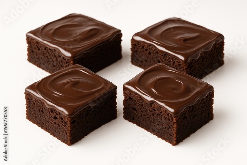 Chocolate-glazed square brownies for a delicious treat