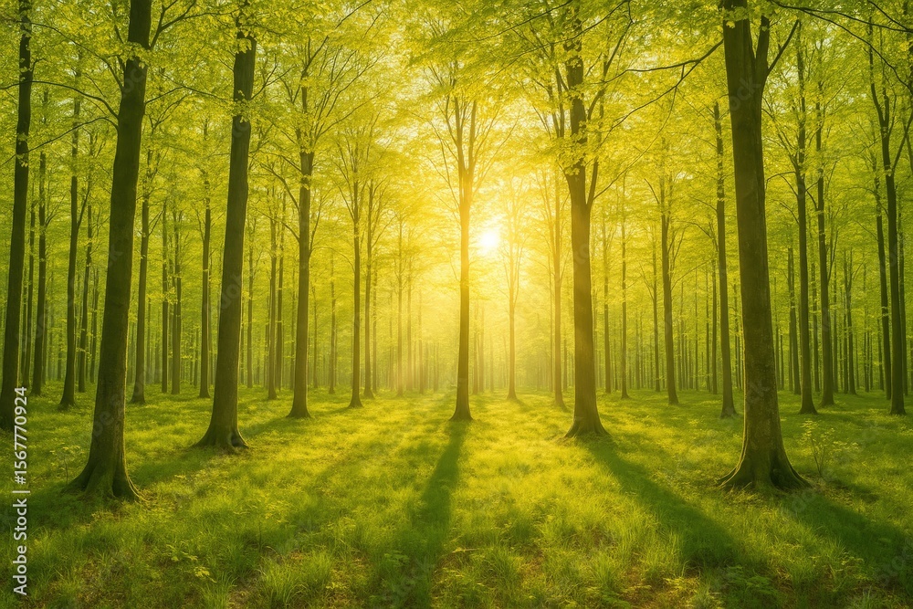 Obraz premium The Arrival of Spring in a Woodland Setting