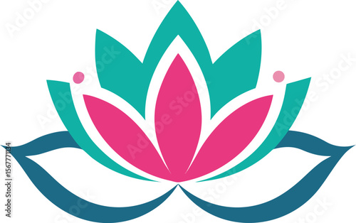 lotus flower creative logo icon on white backgroun.eps