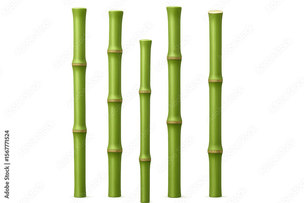 Fototapeta premium Green bamboo stalks creating exotic, natural backdrop for design backgrounds and environmental concepts
