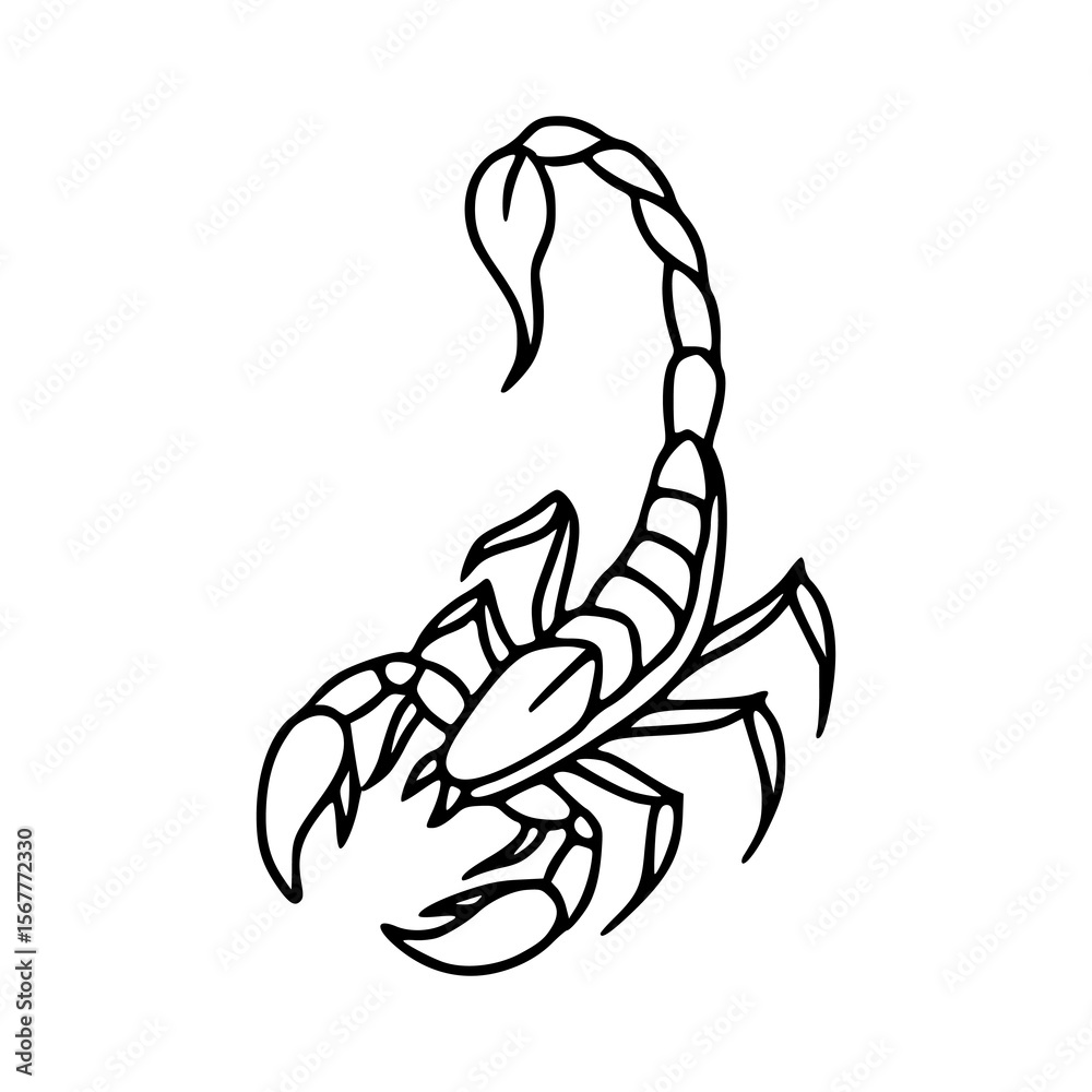 Fototapeta premium scorpion outline vector illustration