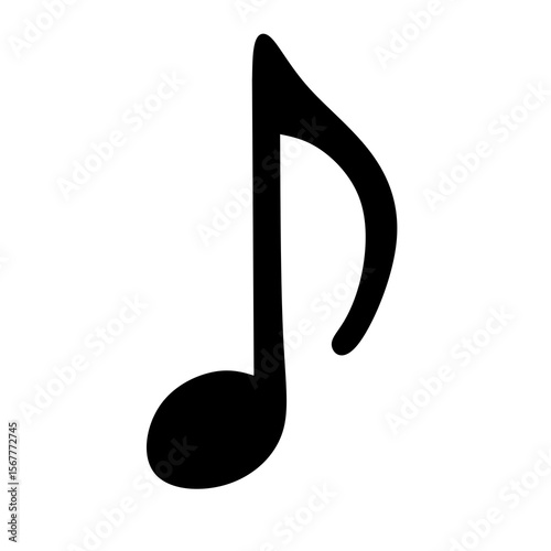 A single note with a filled notehead, a stem, and two flags. It usually represents a quarter of a beat.