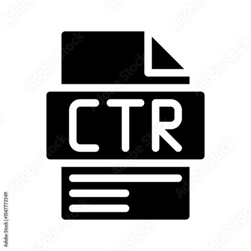 Ctr Glyph Icon. File Document icon Percentage of clicks on ads or links