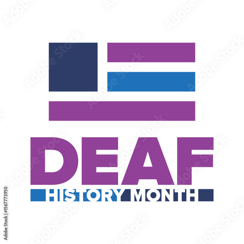 National Deaf History Month. Celebrated from March through April in United States. In honour of the achievement of the deaf and hard of hearing. Poster, postcard, banner. Vector illustration