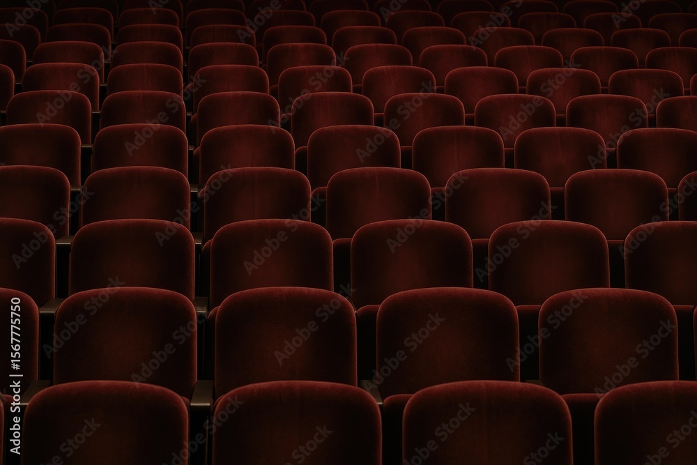 Obraz premium Luxury plush seating for audience members in theaters or cinemas