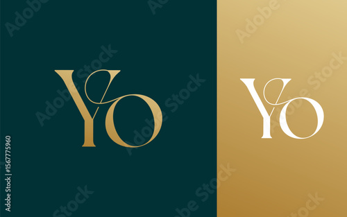Initial letter YO OY logo design vector illustration for couple, wedding, and business