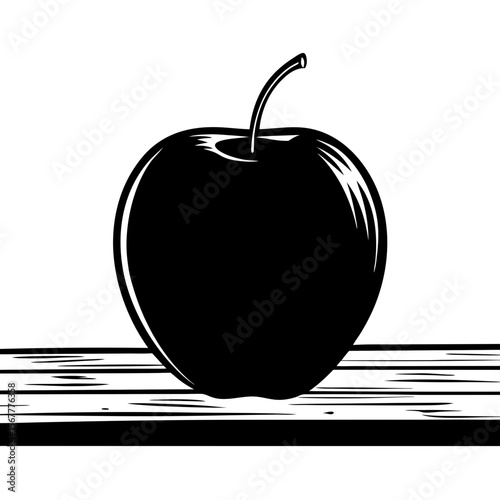 "One perfectly ripe red apple on a rustic wooden table, natural light from the side, shallow depth of field, moody background"