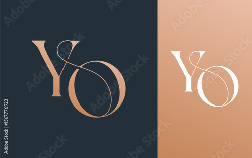 Initial letter YO OY logo design vector illustration for couple, wedding, and business