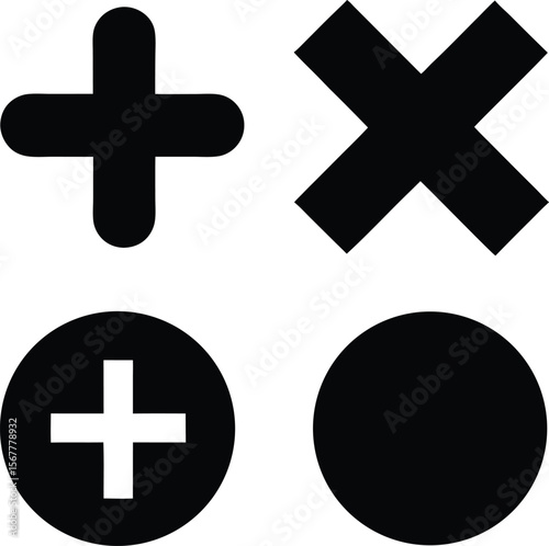 plus  minus  multiply  and divide icons silhouette (1).eps
