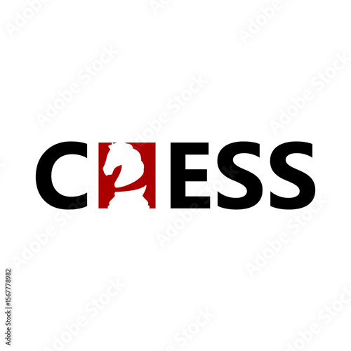 chess game logo with knight piece