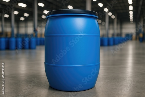 Industrial blue plastic barrel for water and liquid storage