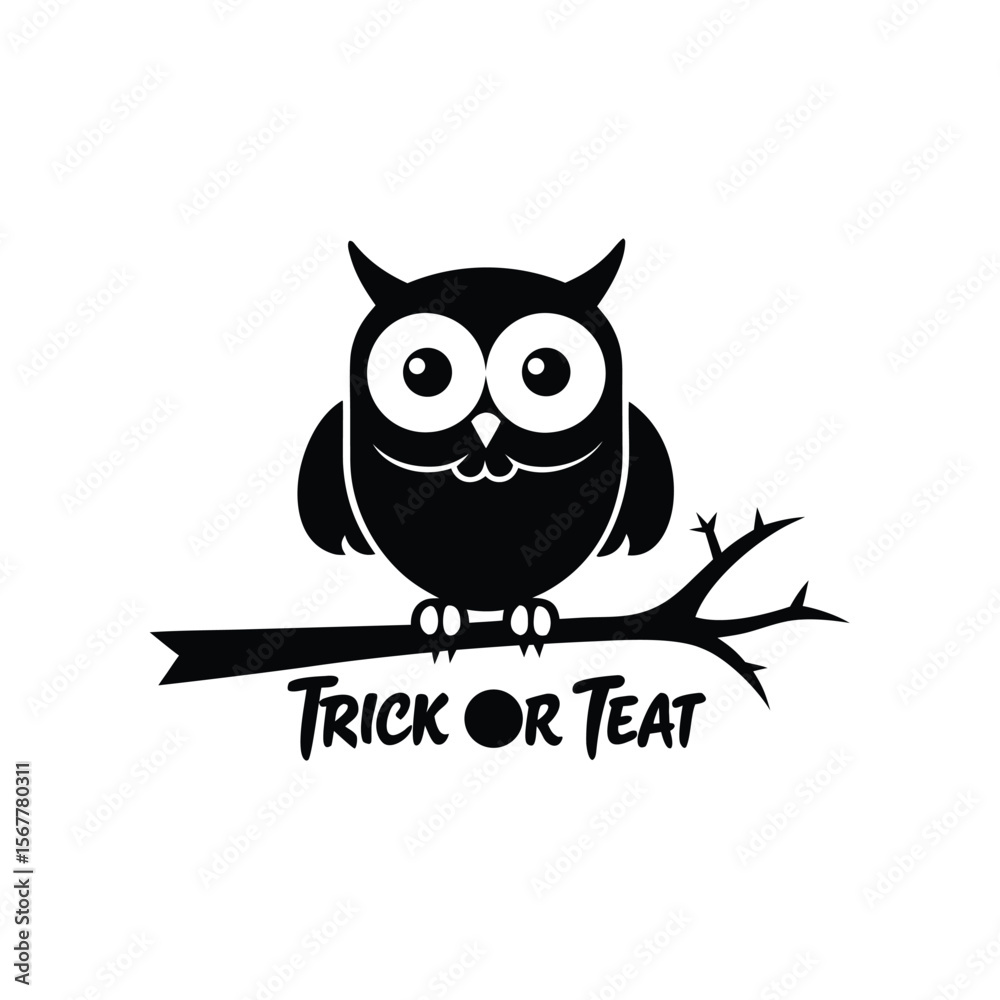 Obraz premium Three owls Set of halloween illustrations happy halloween banners trick or treat 