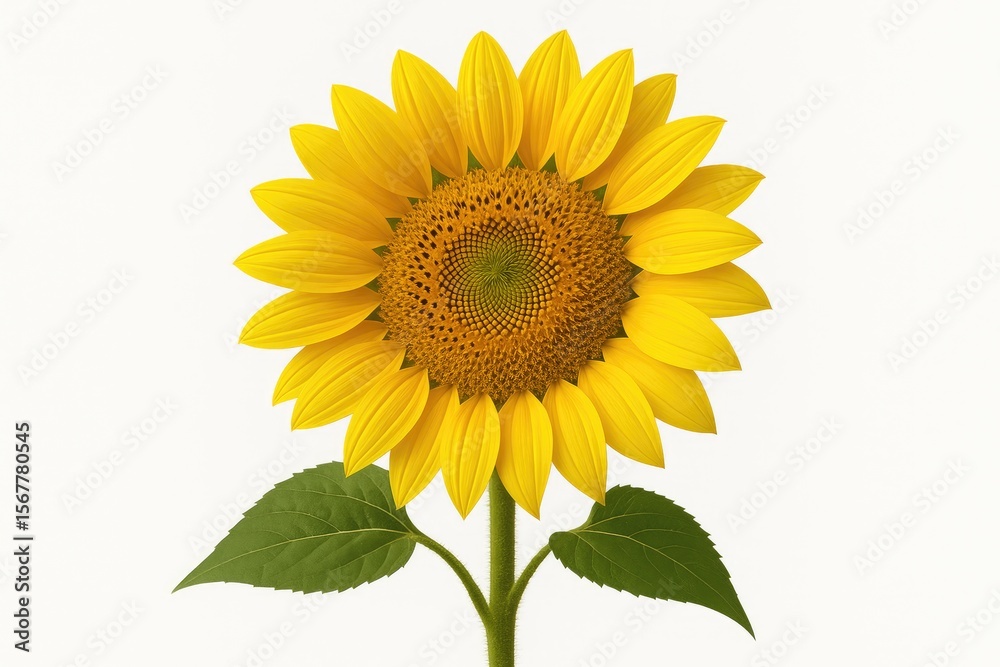 Obraz premium Single sunflower flower on a plain background