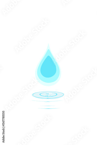 Water droplet falling and creating ripples on a calm surface  