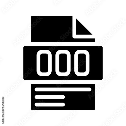 OOO Glyph Icon. File Document icon is an abbreviation for Not in the office