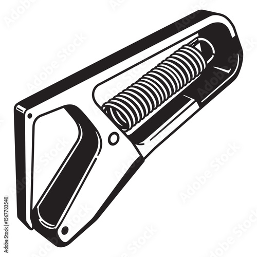 Vector illustration of a hand grip exerciser device with a spring for strength training
