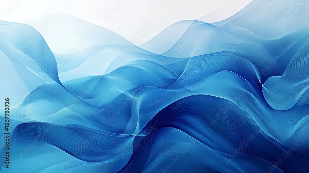 Obraz premium An abstract background featuring flowing blue waves, creating a sense of movement and fluidity. 