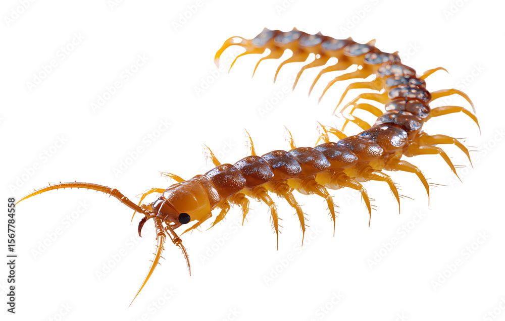 Fototapeta premium Centipede isolated on a transparent background