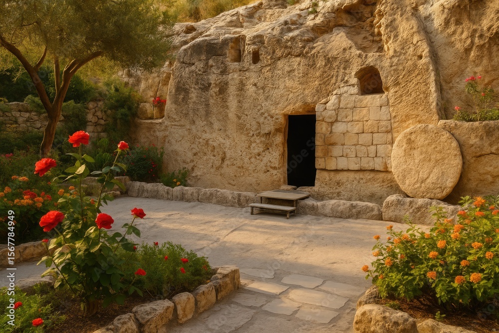 Obraz premium The Garden Burial Site in the Holy Land