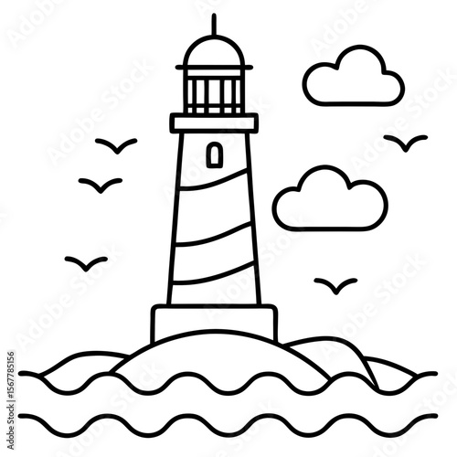 "A solitary lighthouse on a rocky coast during stormy weather, waves crashing, dramatic sky, cinematic atmosphere"