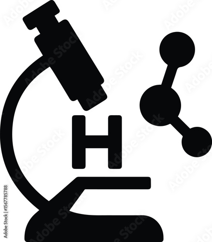 Microscope and Molecule Logo ? Lab or Scientific Research.eps