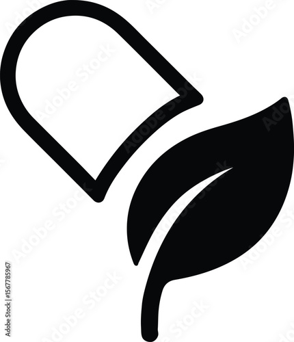Pill Capsule with Leaf Logo ? Herbal Medicine Theme.eps