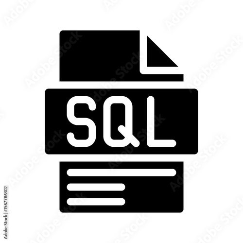 Sql Glyph Icon. File Document icon is an abbreviation for Prospects who are ready to be contacted by the sales team.