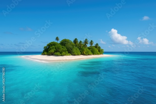 Tropical haven surrounded by azure waters