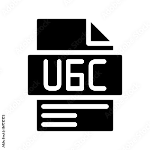 Ugc Glyph Icon. File Document icon is an abbreviation for User generated content, such as reviews or testimonials.