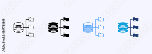 Data Architecture Icon Set Multiple Style Collection