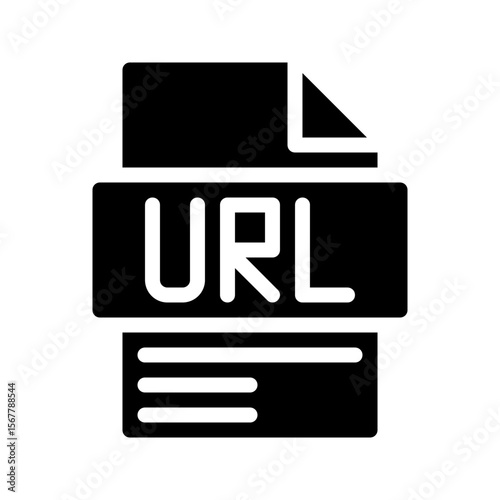Url Glyph Icon. File Document icon is an abbreviation of the word Address of a website