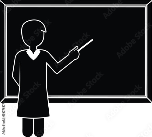 teacher at blackboard icon silhouette on white bac (1).eps